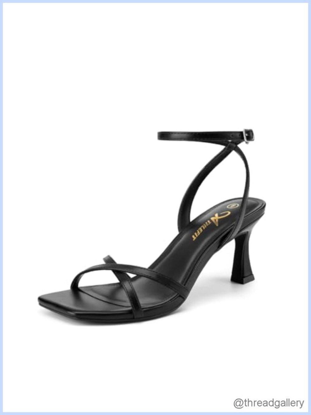 Kitten Heels Square Open Toe Strappy Heeled Sandals for Prom